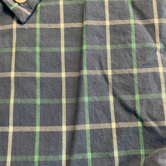 J. Crew Slim Flex Washed Plaid Button Down Shirt Blue Green White Long Sleeve L - Picture 6 of 10